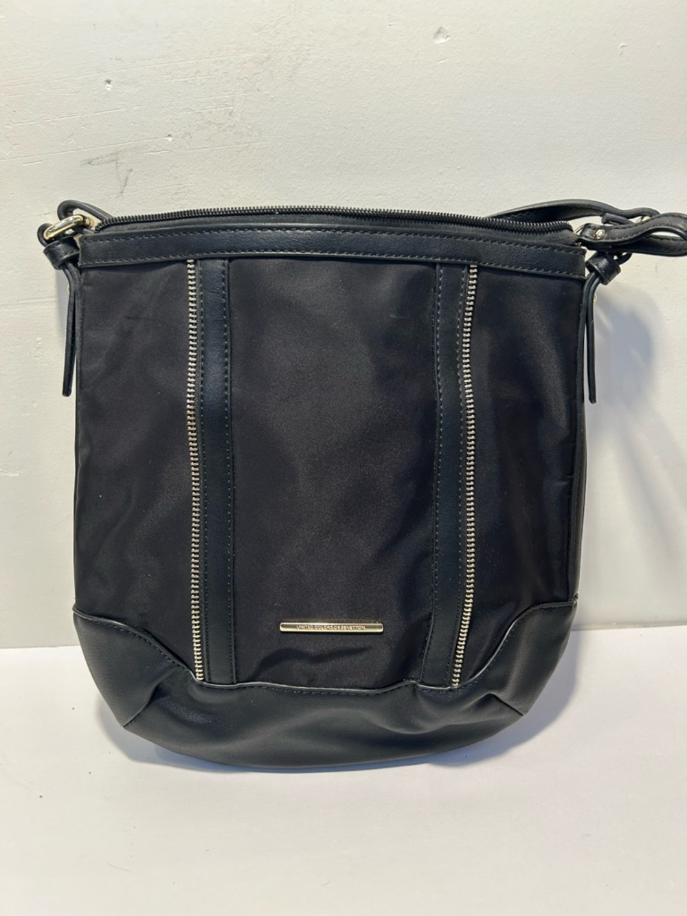 United Colors Of Benetton Black Crossbody with Red Logo Bar